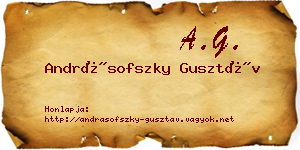 Andrásofszky Gusztáv névjegykártya